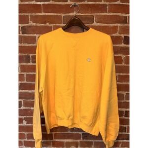 Champion Reverse Weave Sweatshirt Yellow Crewneck Embroidered Logo